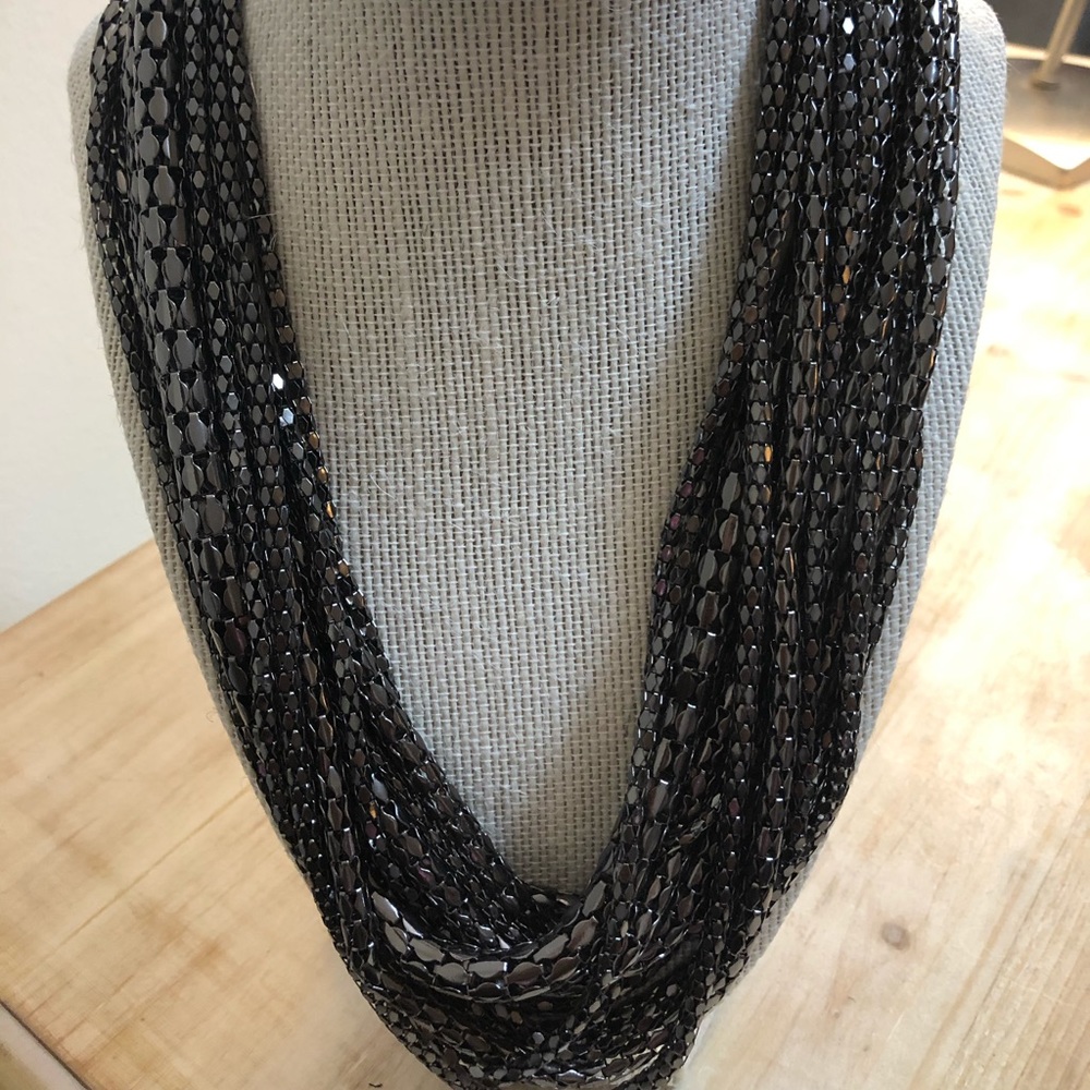 Custom made metallic necklace and earrings